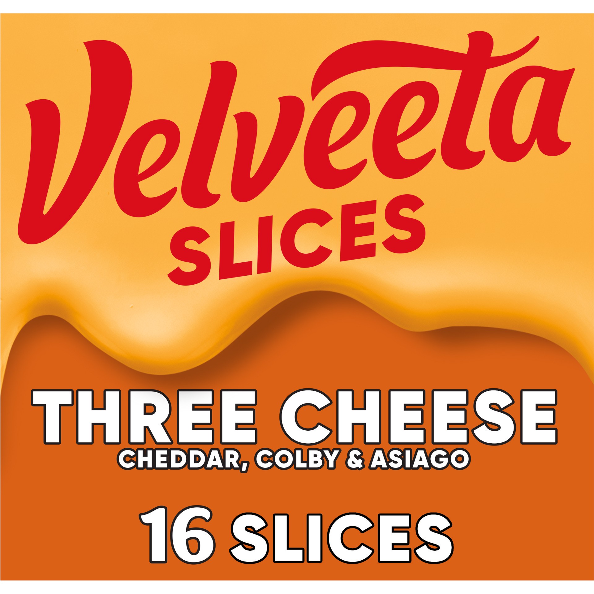 slide 1 of 9, Velveeta Slices 3 Cheese with Cheddar, Colby & Asiago, 16 ct Pack, 16 ct