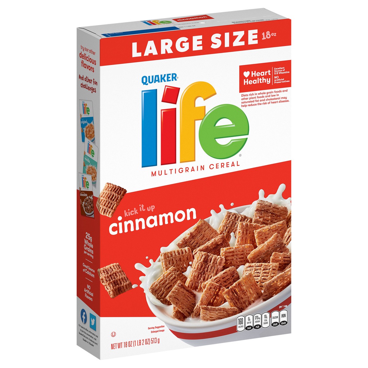 slide 2 of 6, Life Cinnamon Multigrain Breakfast Cereal , 18 oz