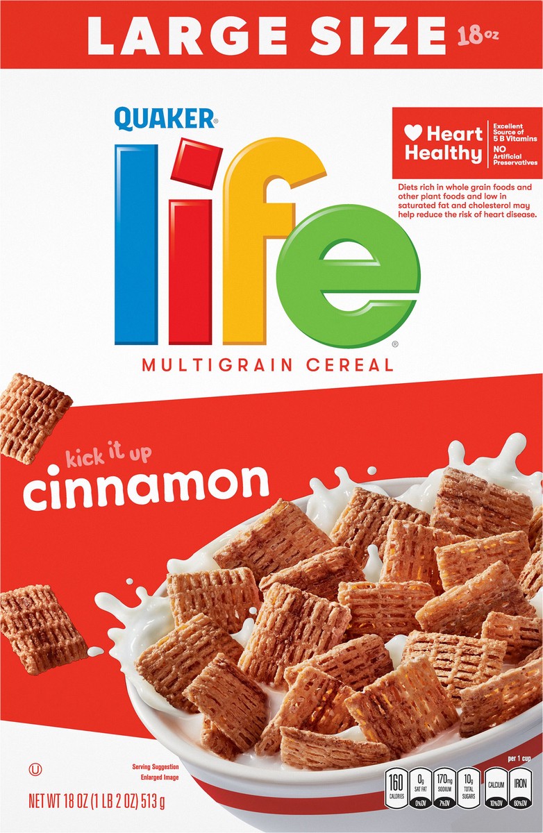 slide 4 of 6, Life Cinnamon Multigrain Breakfast Cereal , 18 oz