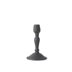 7" Black Metal Textured Taper Candle Holder