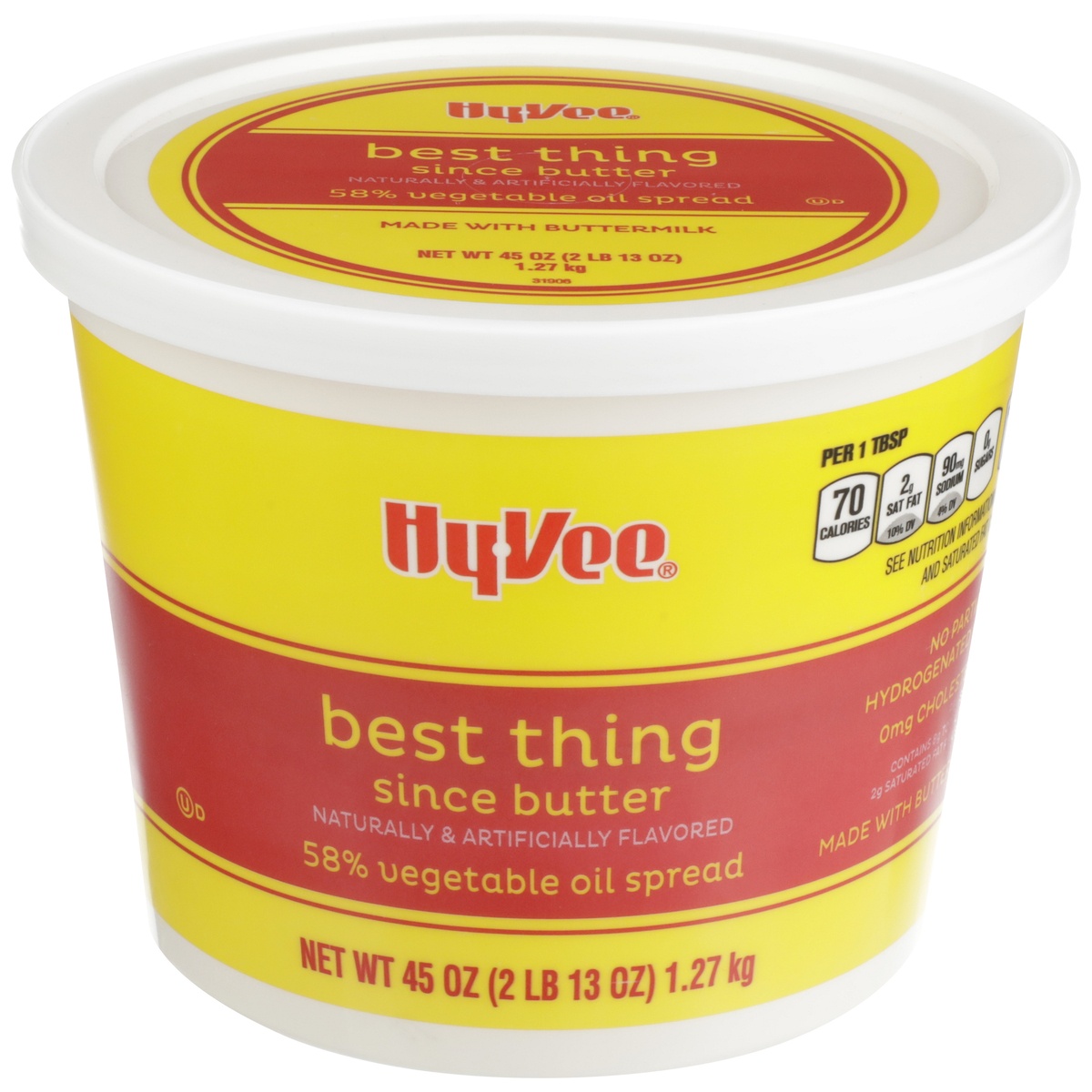 slide 1 of 1, Hy-vee 58% Vegetable Oil Best Thing Since Butter Spread - 45 oz, 45 oz