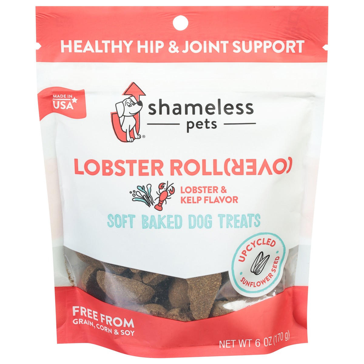 slide 1 of 9, Shameless Pets Soft Baked Lobster Roll (Over) Dog Treats 6 oz, 6 oz