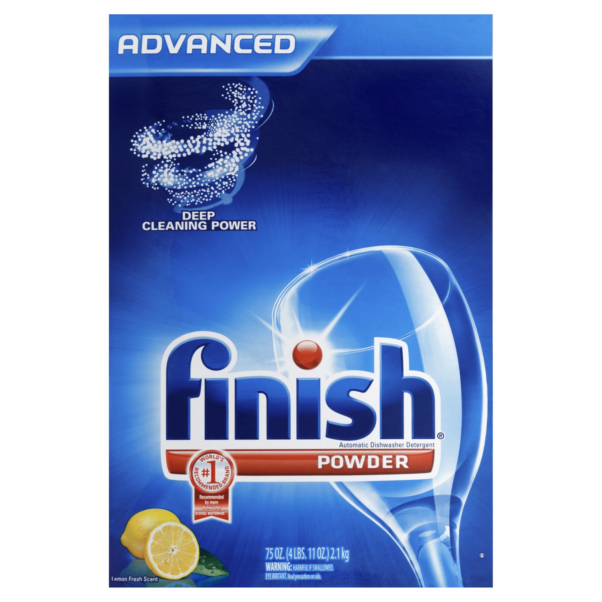 slide 1 of 12, Finish Powder Dishwasher Detergent, Lemon Fresh Scent, 75 Ounce, 75 oz