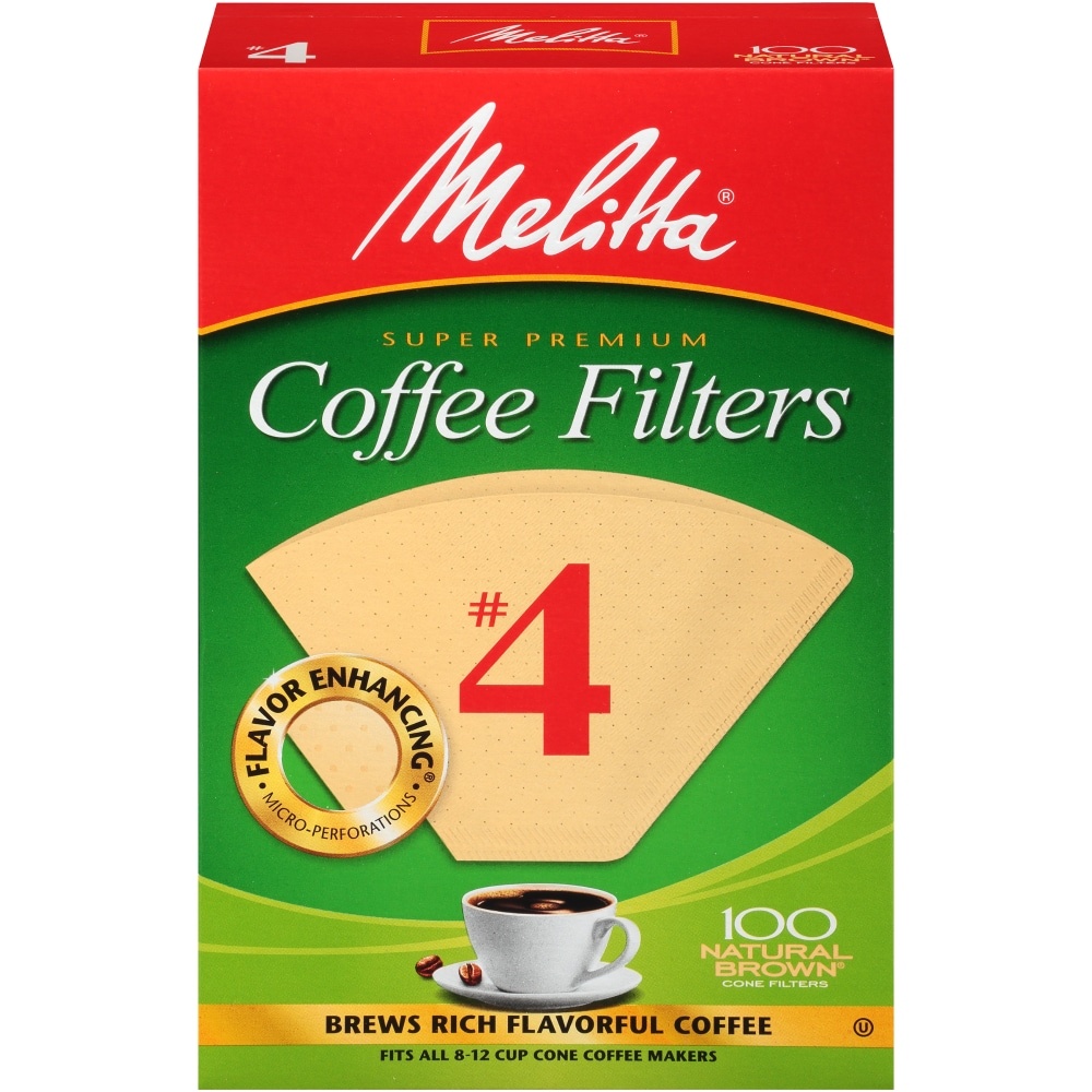 slide 1 of 6, Melitta Natural Brown #4 Coffee Filter, 100 ct