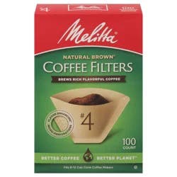 Melitta Natural Brown No. 4 Coffee Filters 100 ct
