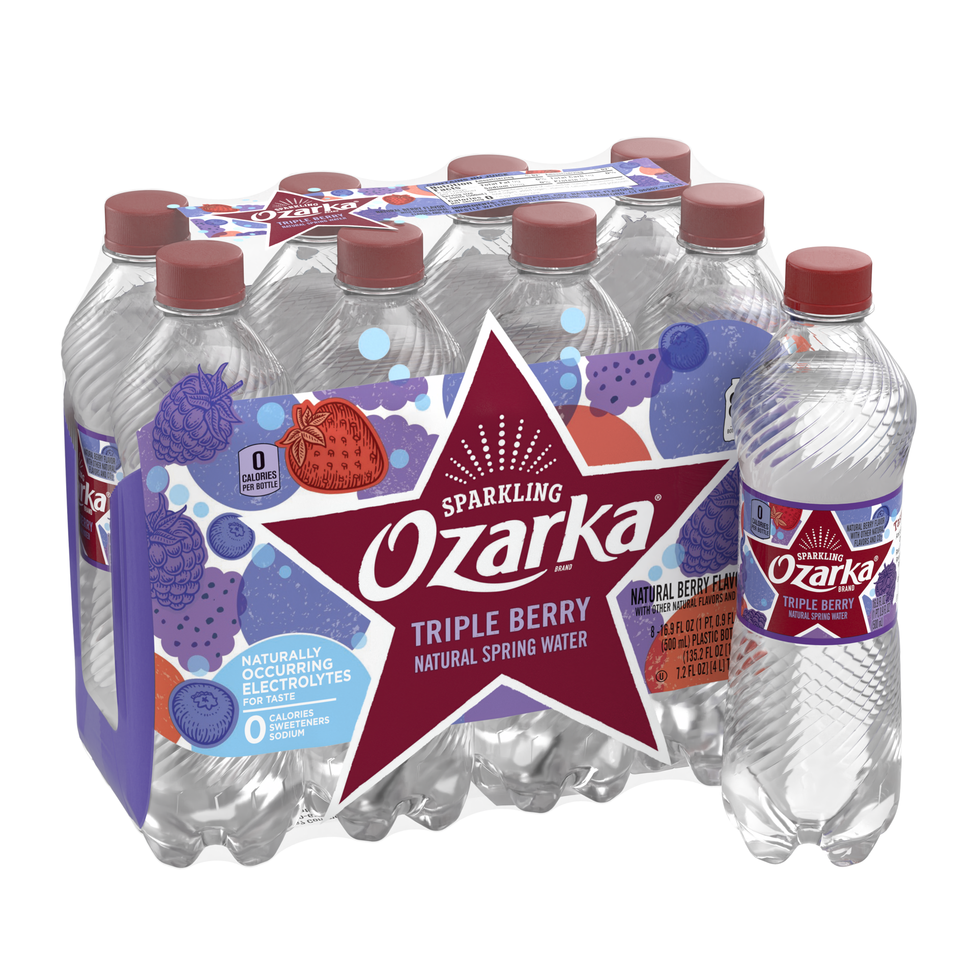 slide 2 of 5, Ozarka Sparkling Water, Triple Berry- 16.9 fl oz, 16.9 fl oz