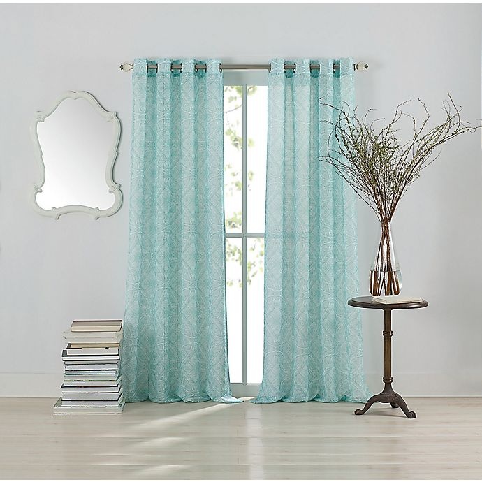 slide 1 of 1, Anthology Lucca Grommet Top Window Curtain Panel - Blue, 108 in