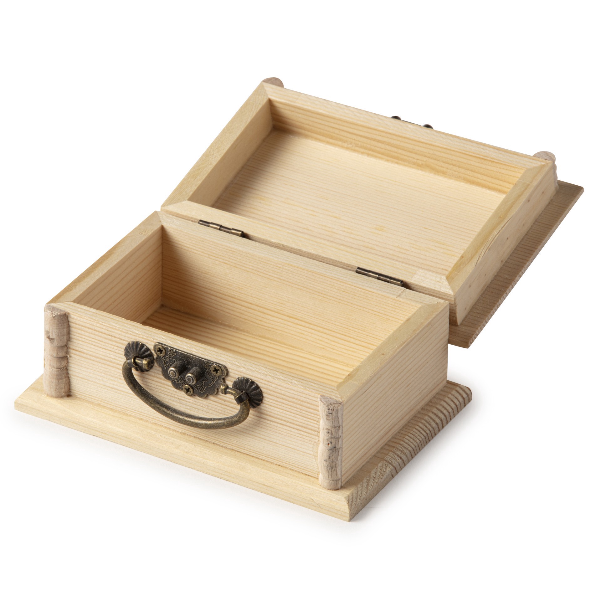 slide 3 of 4, Wood Box With Handle By Make Market, 5.25 in x 3.12 in x 2.5 in