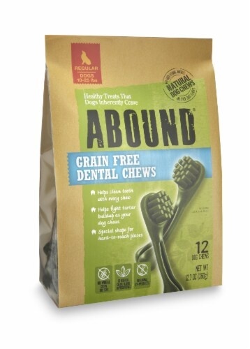 slide 1 of 1, Abound Grain Free Dental Regular Dog Chews, 12.7 oz