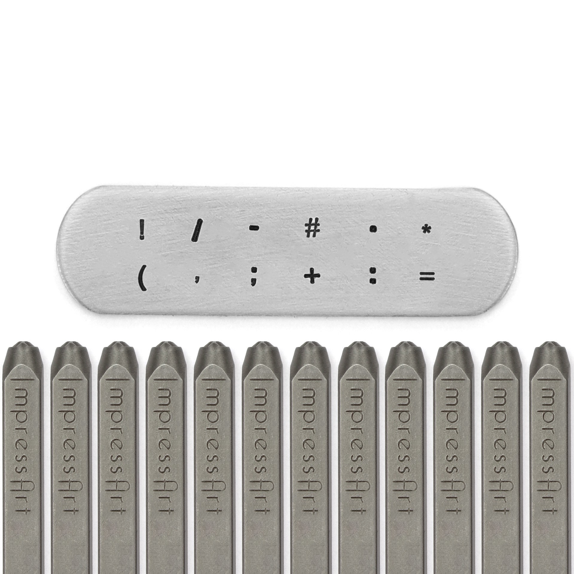 slide 2 of 2, Impressart 3mm Punctuation Metal Stamps Pack, 3 mm