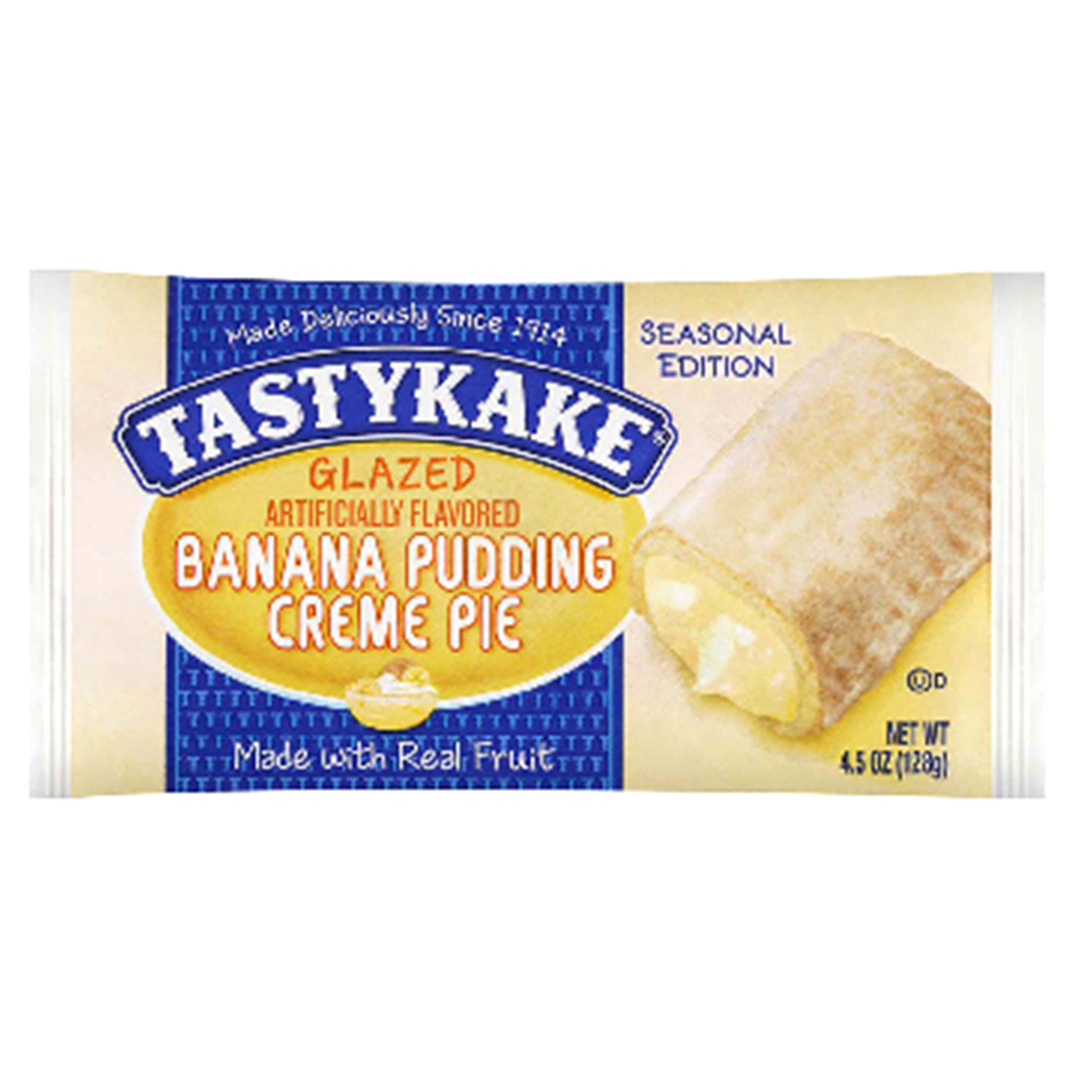slide 1 of 1, Tastykake Glazed Banana Pudding Creme Pie, 4.5 oz