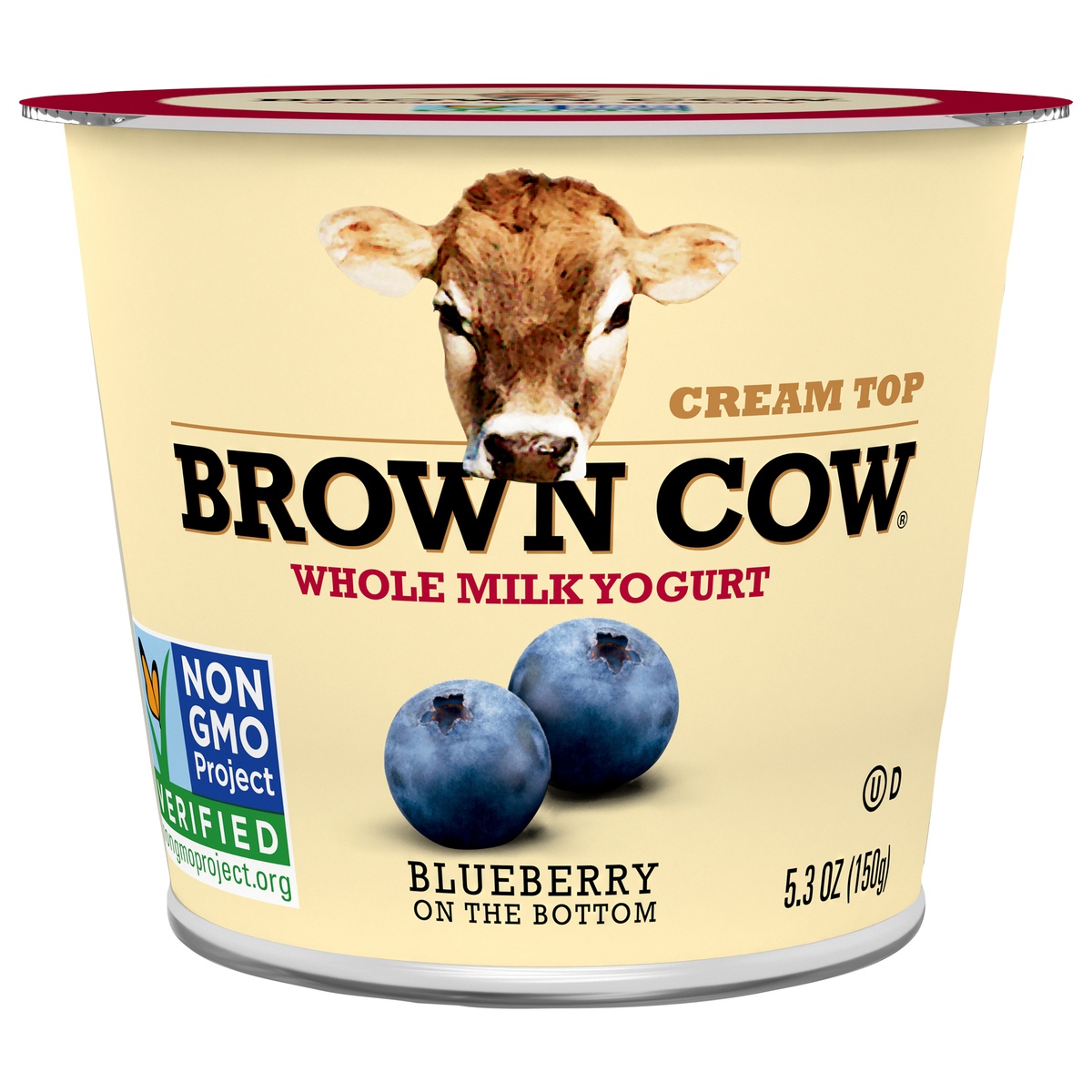slide 1 of 1, Brown Cow Cream Top Blueberry On Bottom Whole Milk Yogurt, 5.3 oz