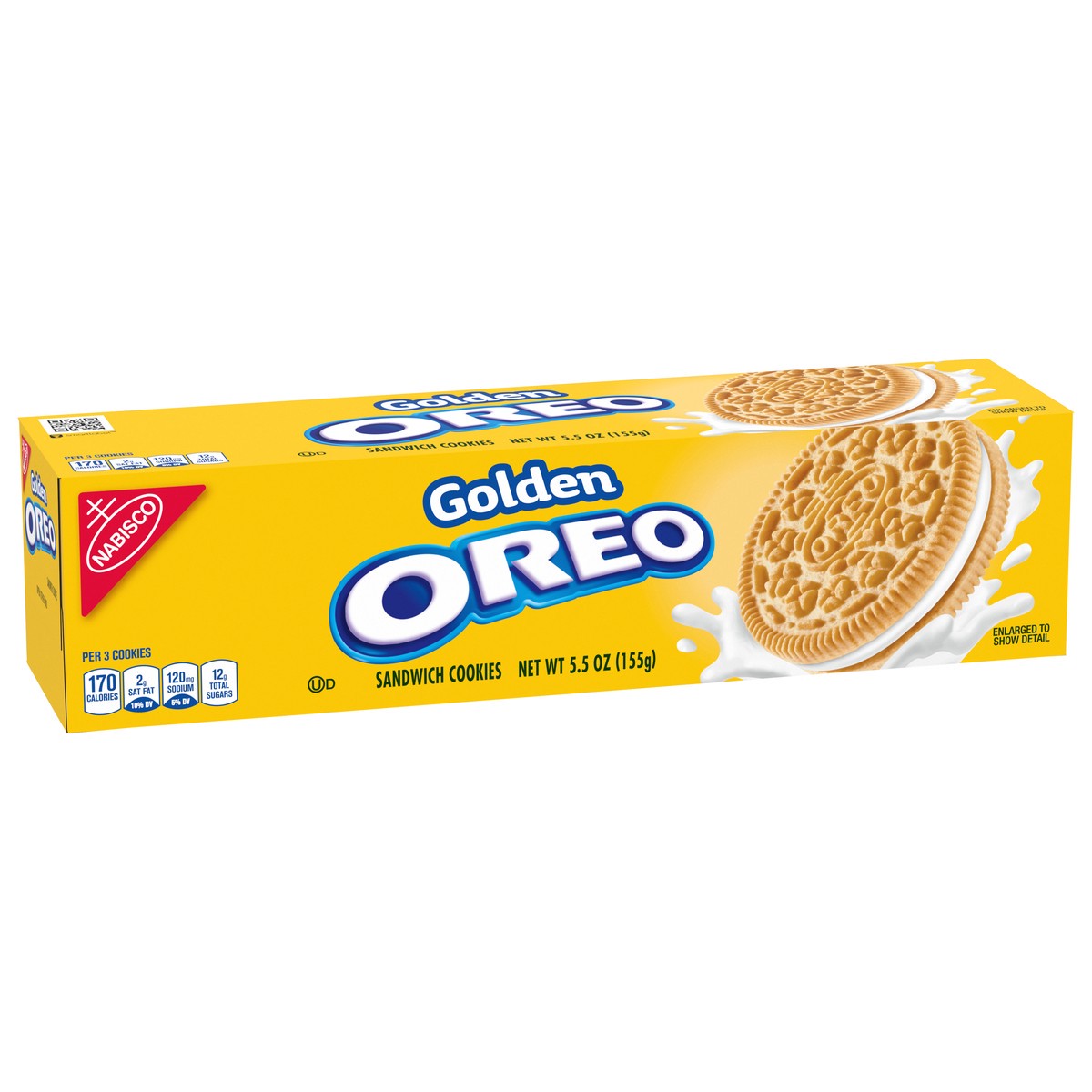 slide 3 of 9, OREO Golden Sandwich Cookies, 5.5 oz, 0.34 lb