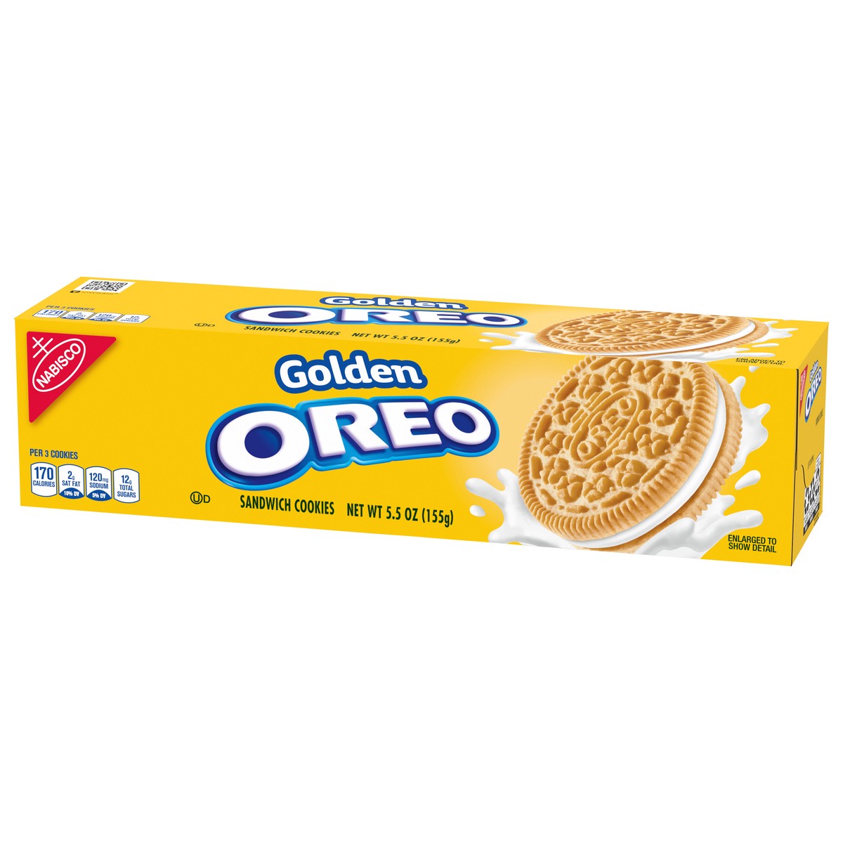 slide 8 of 9, OREO Golden Sandwich Cookies, 5.5 oz, 0.34 lb