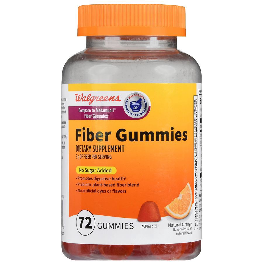 slide 4 of 5, Walgreens Fiber Gummies, 72 ct