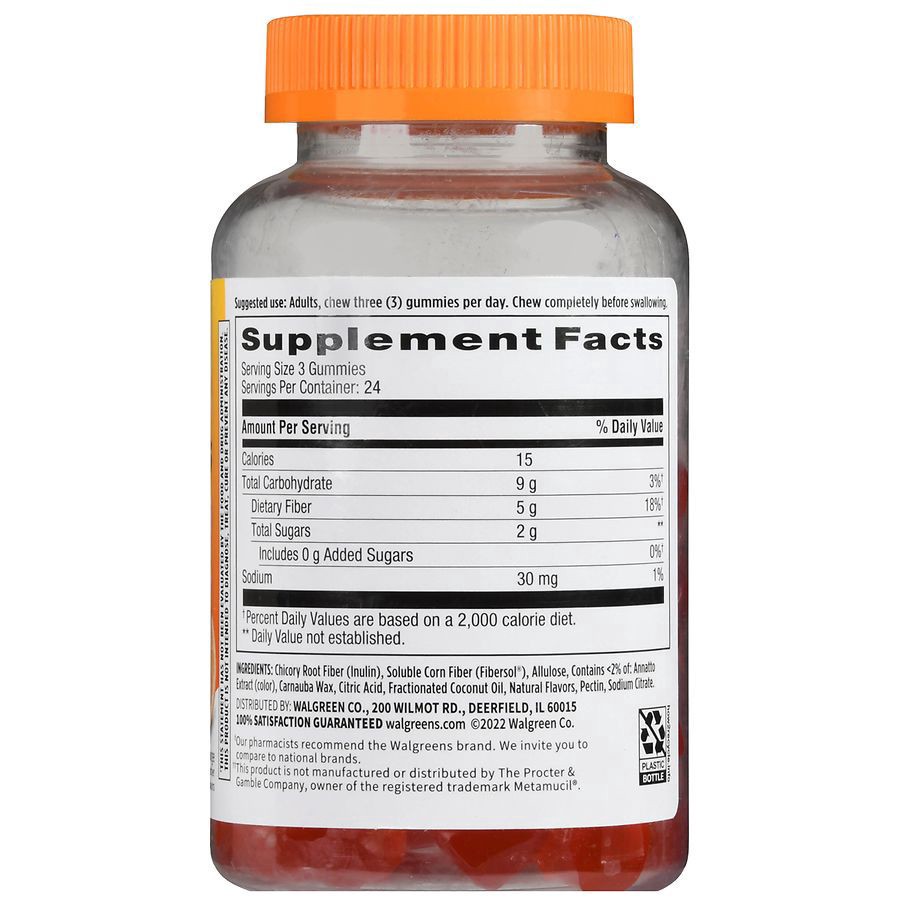 slide 3 of 5, Walgreens Fiber Gummies, 72 ct