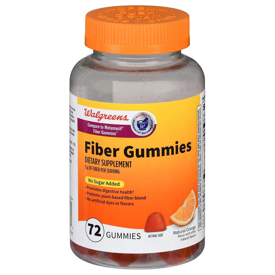 slide 1 of 5, Walgreens Fiber Gummies, 72 ct
