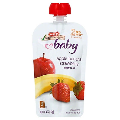 slide 1 of 1, H-E-B Stage 2 Apple Banana Strawberry, 4 oz