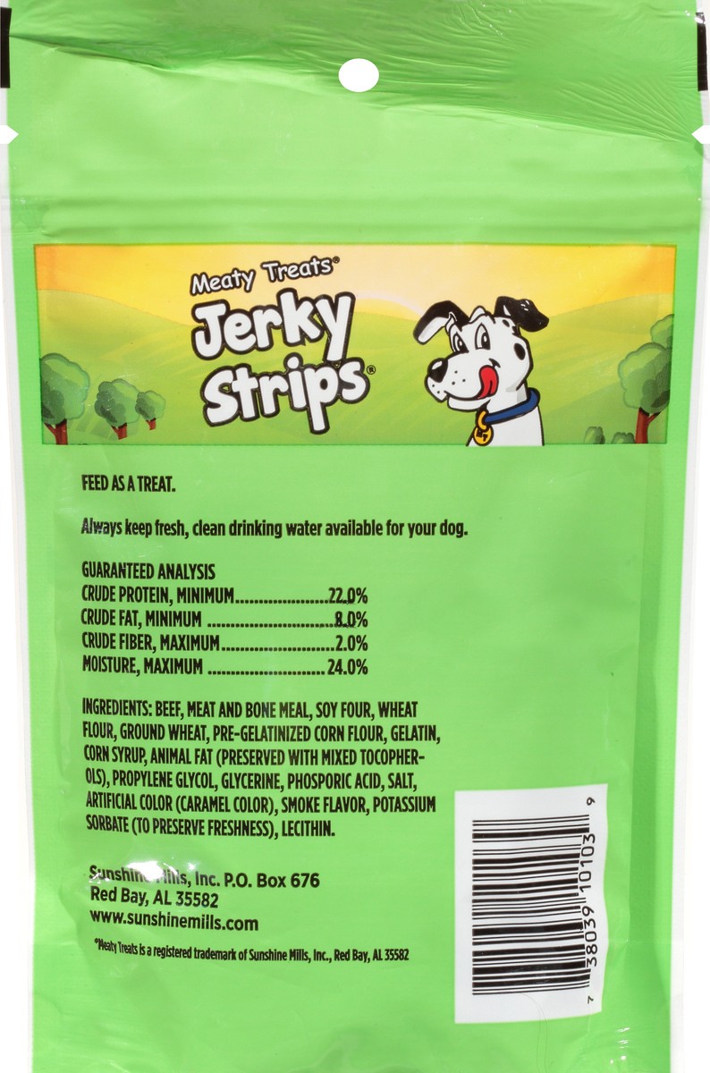 slide 2 of 9, Meaty Treats Beef Flavored Jerky Strips 2.5 oz, 2.5 oz