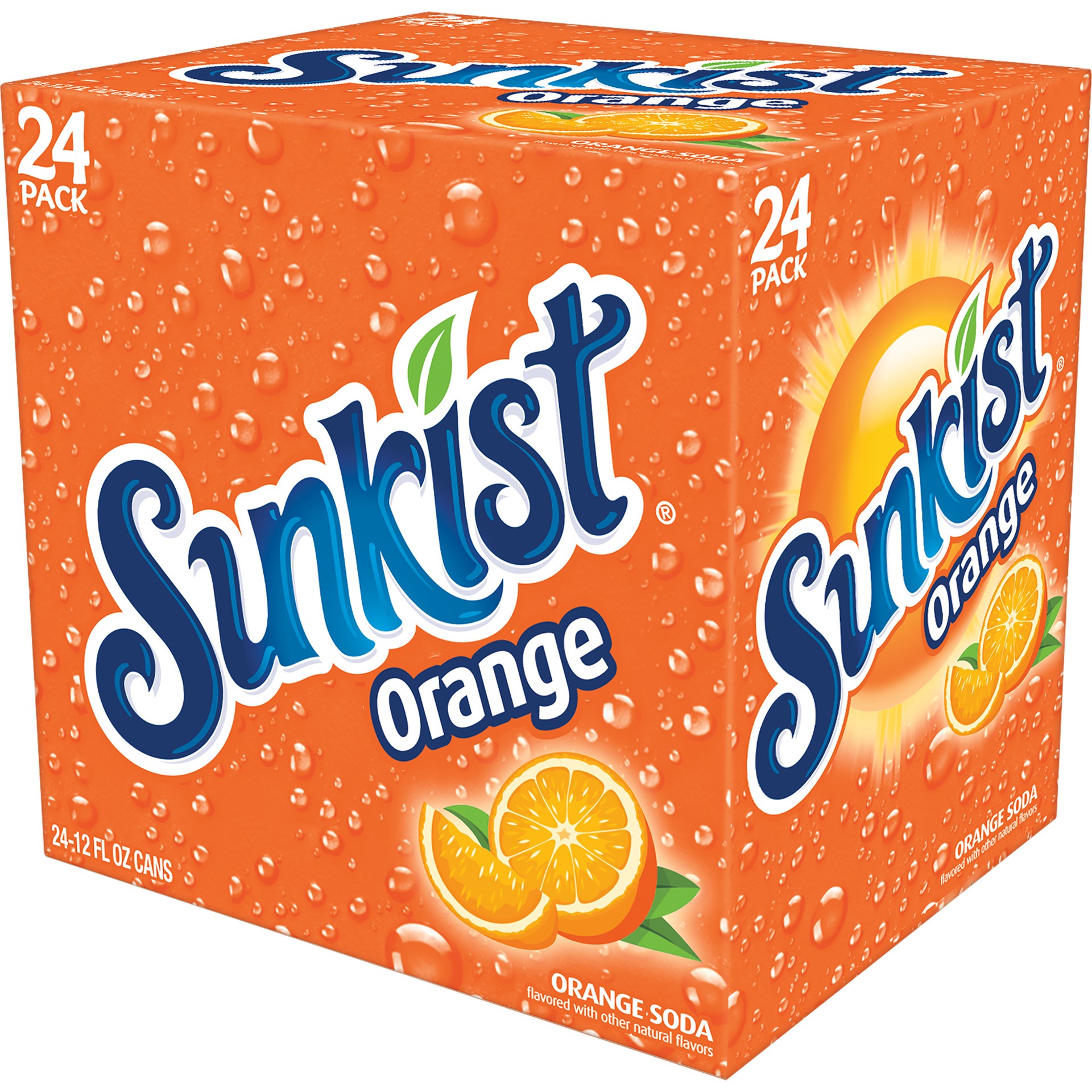 slide 2 of 3, Sunkist Orange Soda, 12 fl oz cans, 24 pack, 24 ct; 12 oz
