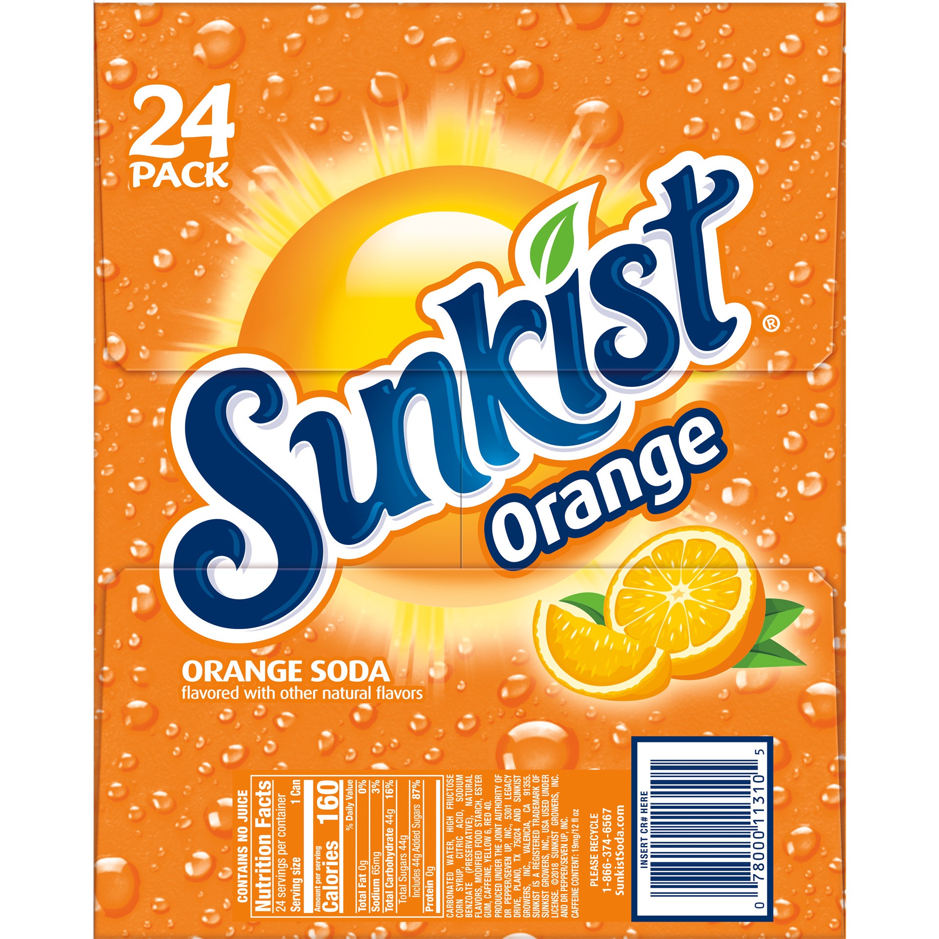 slide 3 of 3, Sunkist Orange Soda, 12 fl oz cans, 24 pack, 24 ct; 12 oz