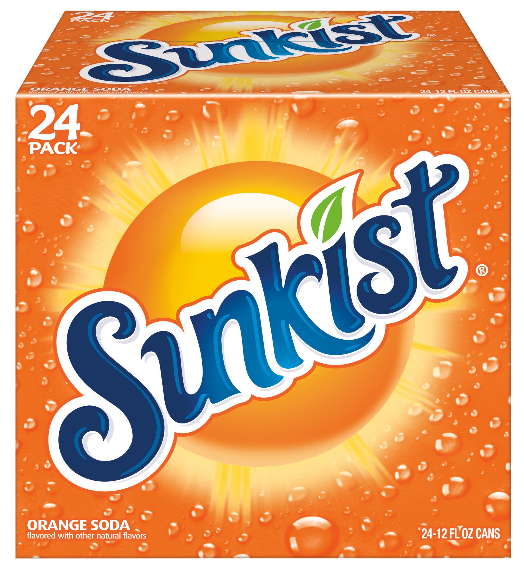 slide 1 of 3, Sunkist Orange Soda, 12 fl oz cans, 24 pack, 24 ct; 12 oz