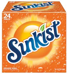 Sunkist Orange Soda, 12 fl oz cans, 24 pack