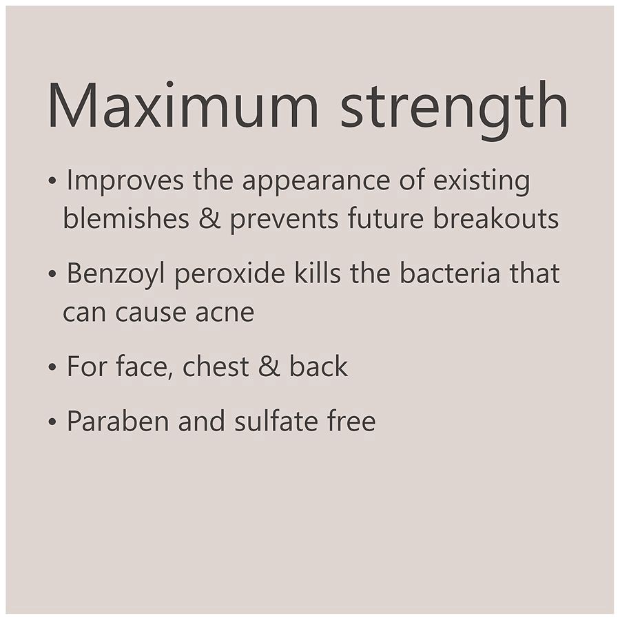 slide 3 of 5, Walgreens Maximum Strength Acne Foaming Wash with 10% Benzoyl Peroxide, 5.5 oz
