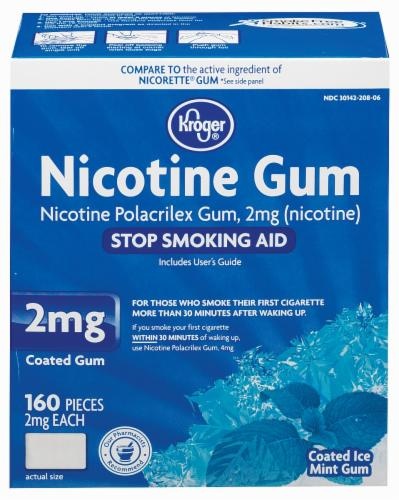slide 1 of 1, Kroger Nicotine Coated Ice Mint Gum - 2Mg, 160 ct