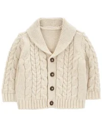 Oshkosh Baby Classic Cable Knit Cardigan Cream 6M