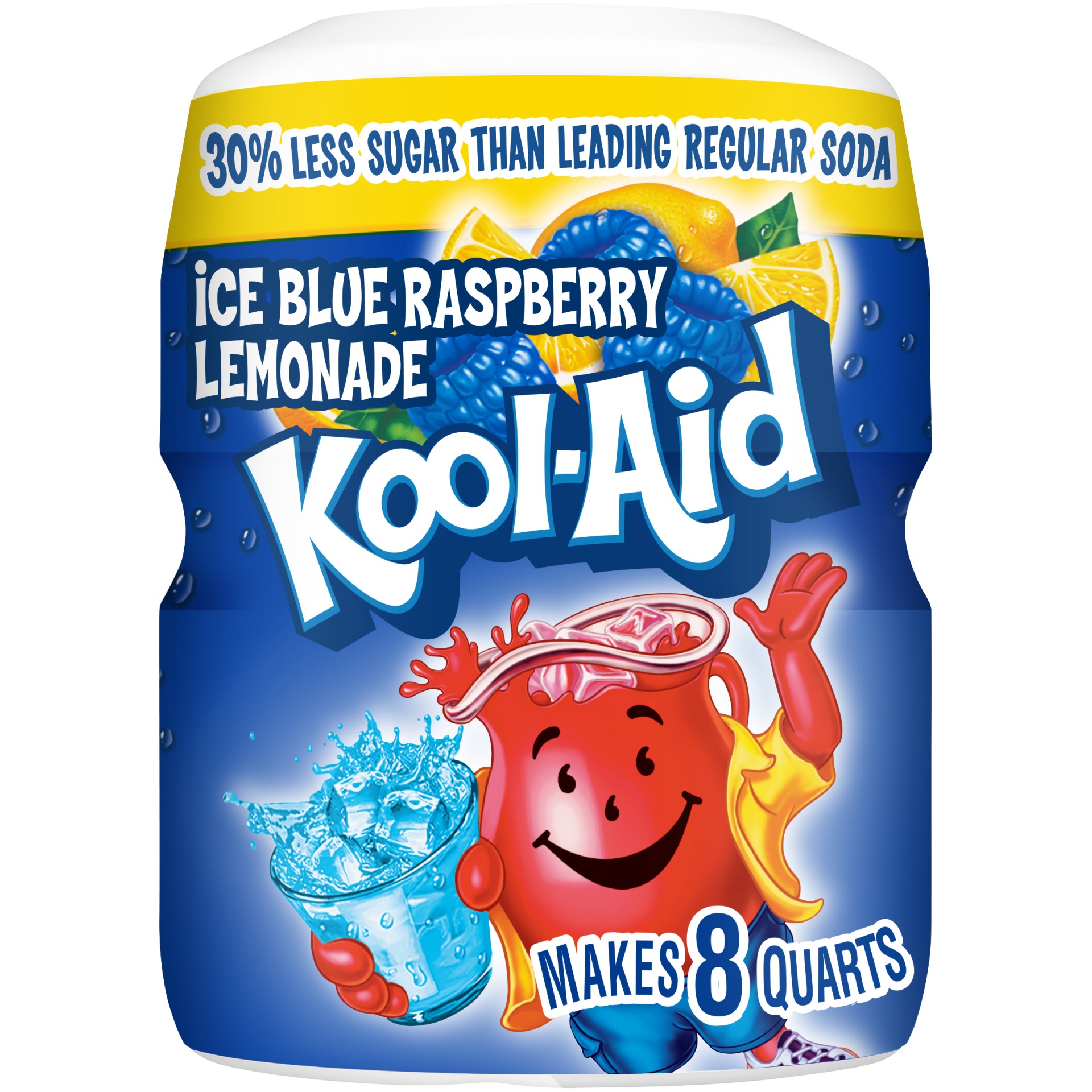 slide 1 of 2, Kool-Aid Sugar-Sweetened Blue Raspberry Lemonade Artificially Flavored Powdered Soft Drink Mix ister, 20 oz