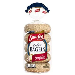 Sara Lee Deluxe Everything Bagels, 5 count, 15 oz