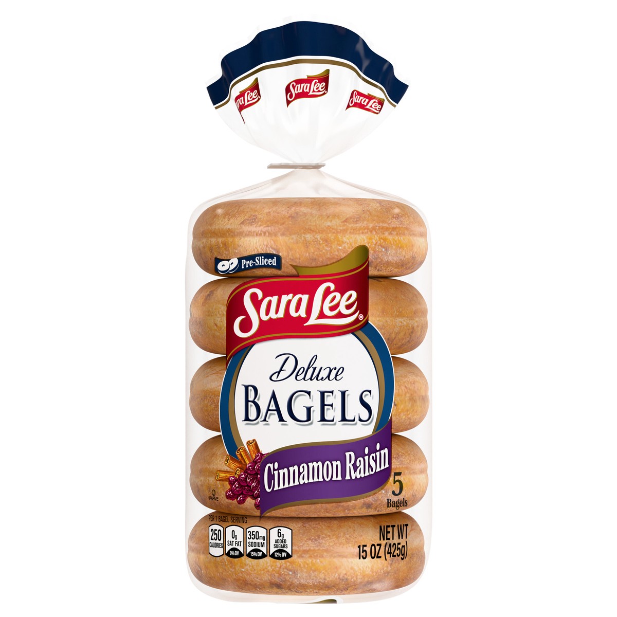 slide 1 of 14, Sara Lee Cinnamon Raisin Bagels, 5 Ea, 5 ct