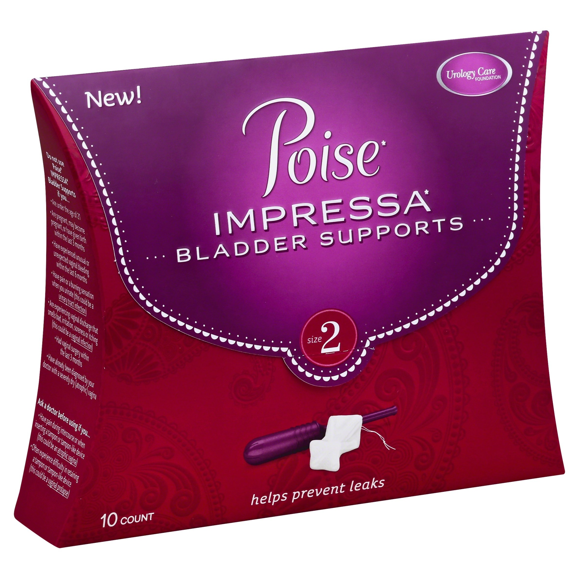 slide 1 of 3, Poise Impressa Bladder Supports, Size 2, 10 ct