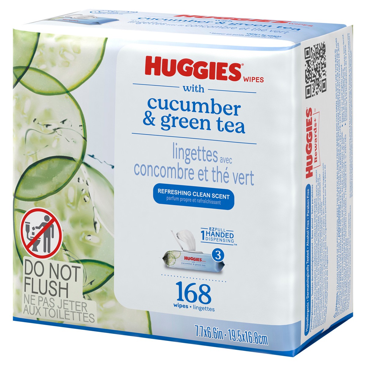 slide 5 of 9, Huggies Scented Cucumber & Green Tea Wipes, 3 Flip-Top Packs (168 Wipes Total), 3 ct