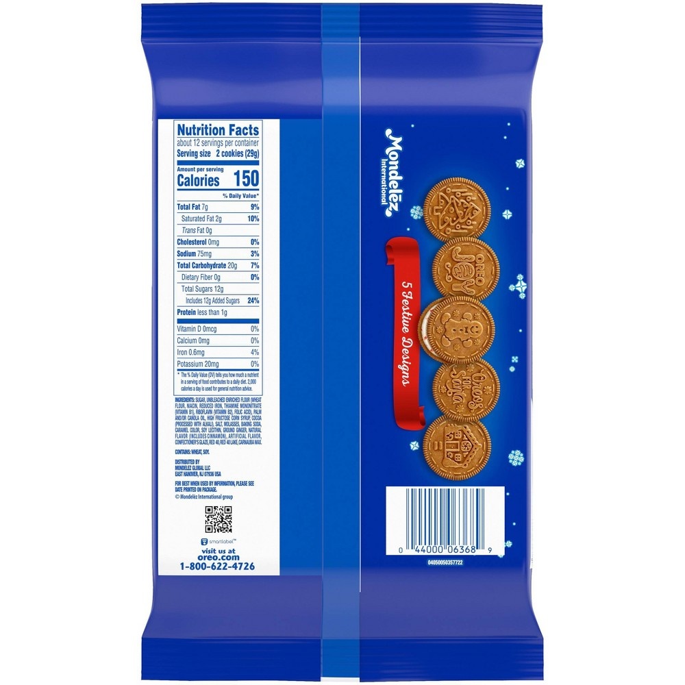 slide 4 of 6, Oreo Sandwich Cookies Gingerbread Flavor Pack, 12.2 oz