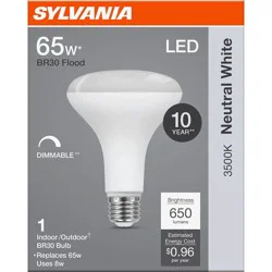 Sylvania BR30 65 Watt LED Neutral White Dimmable Bulb