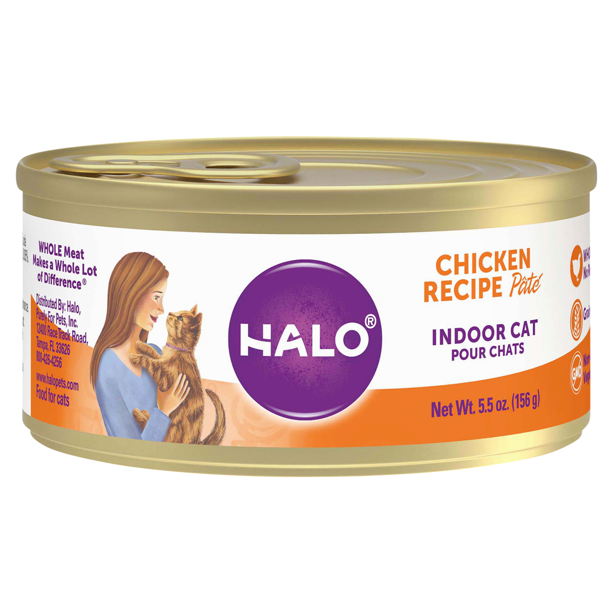 slide 1 of 1, Halo Spot's Pate Ground Chicken Recipe Canned Cat Food, 5.5 oz