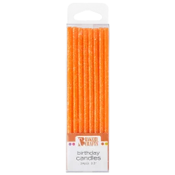 Bakery Crafts Orange Slim Glitter Birthday Candles