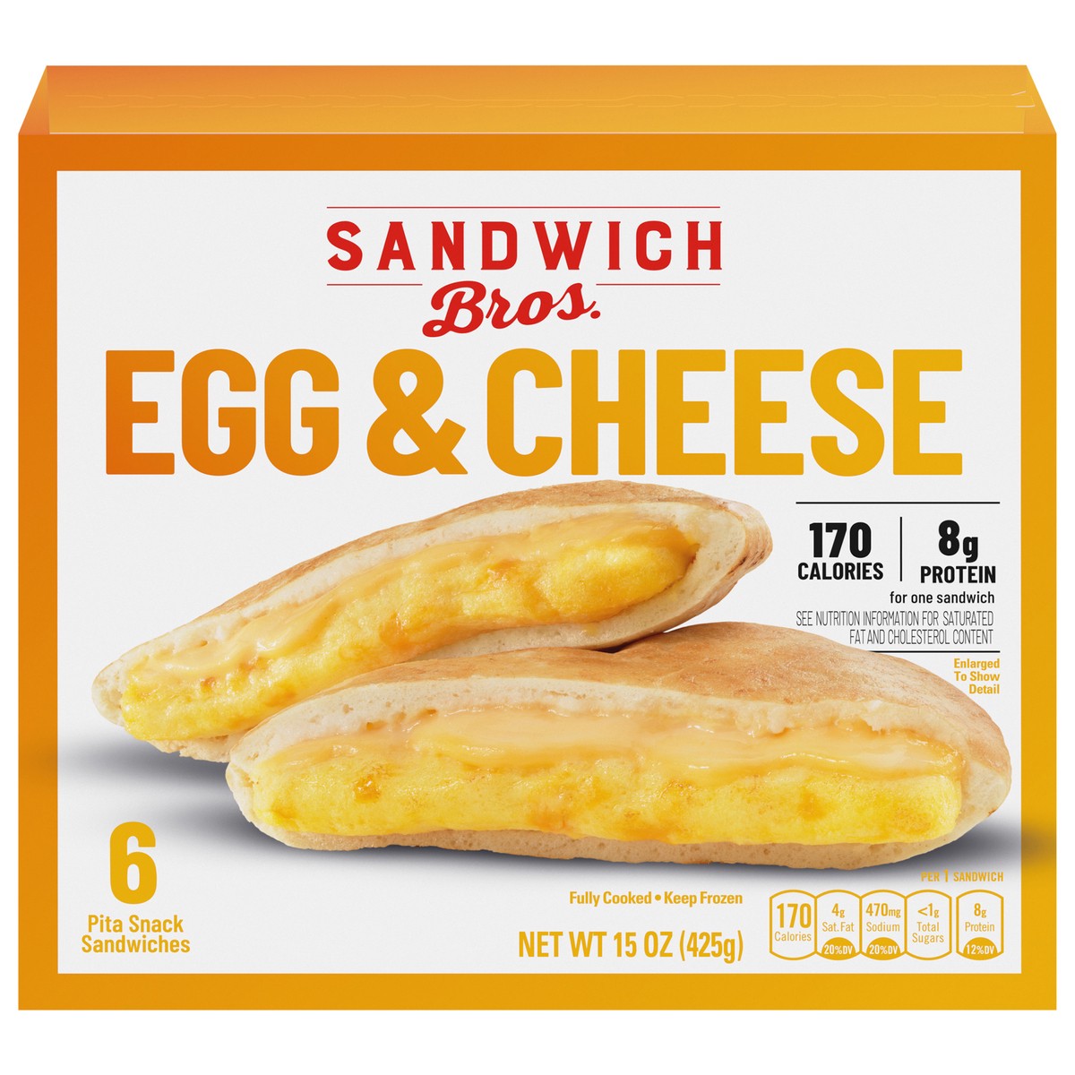 slide 8 of 9, Sandwich Bros Egg & Cheese Flatbread Pocket Sandwich, 6 ct, 6 ct; 15 oz