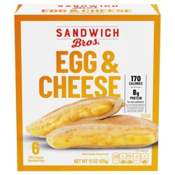 Sandwich Bros Egg & Cheese Flatbread Pocket Sandwich, 6 ct