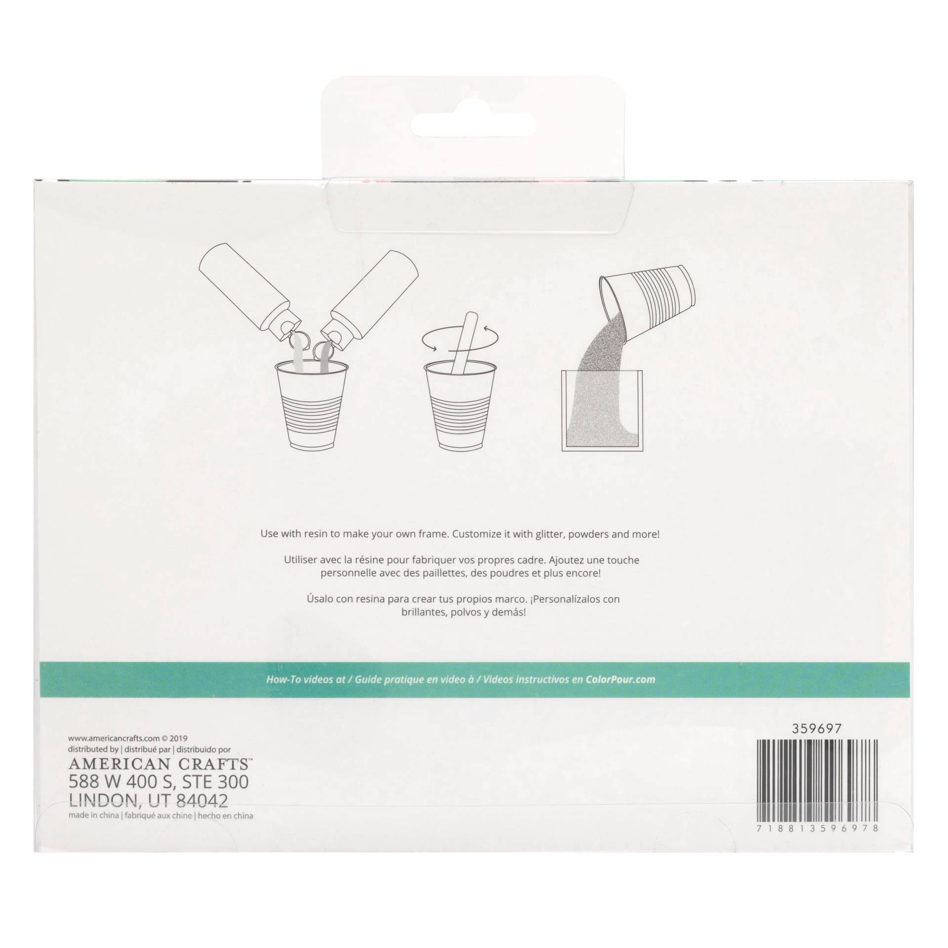 slide 3 of 3, Color Pour Resin Frame Mold, 9 in x 8 in x 1.25 in