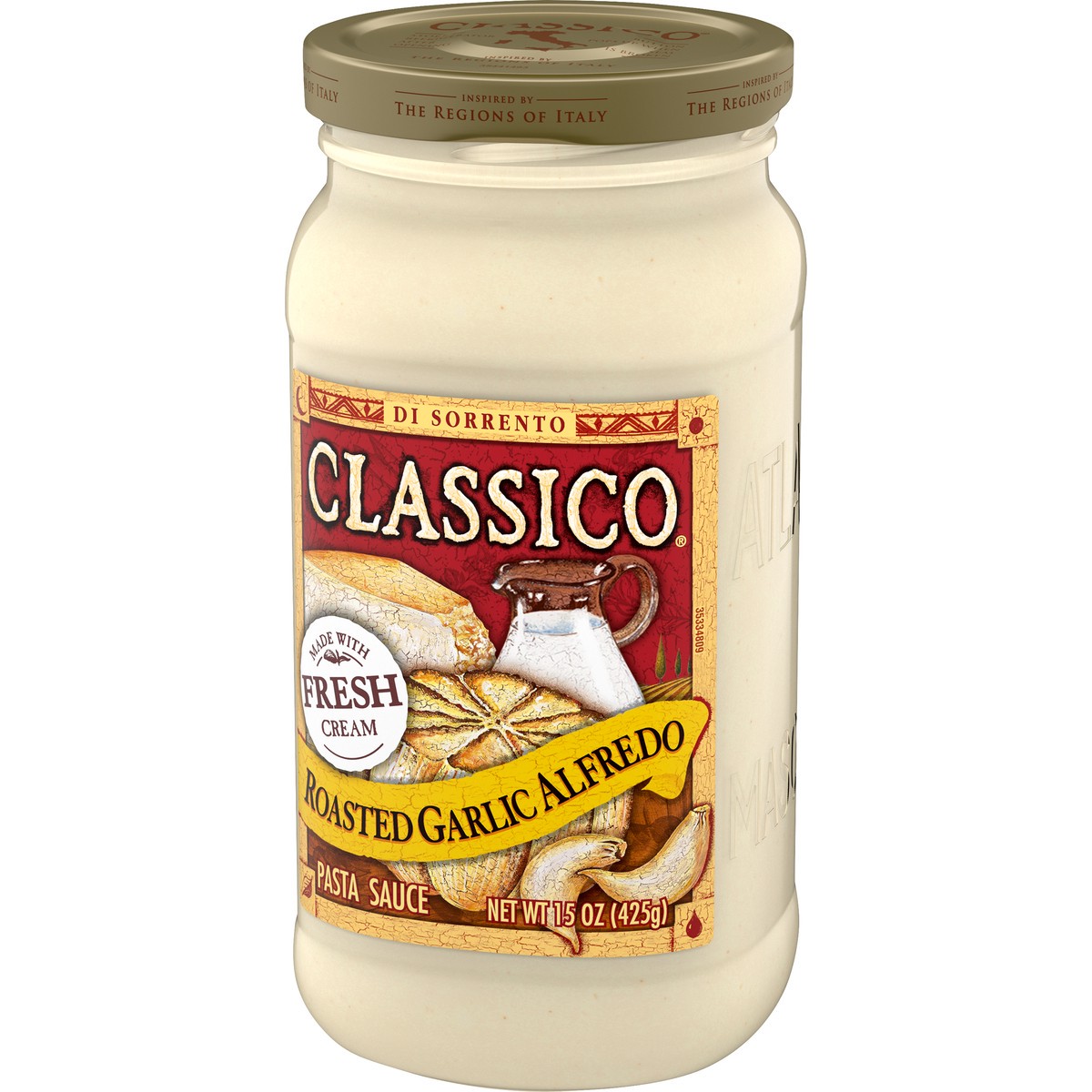 slide 5 of 9, Classico Roasted Garlic Alfredo Pasta Sauce, 15 oz Jar, 15 oz