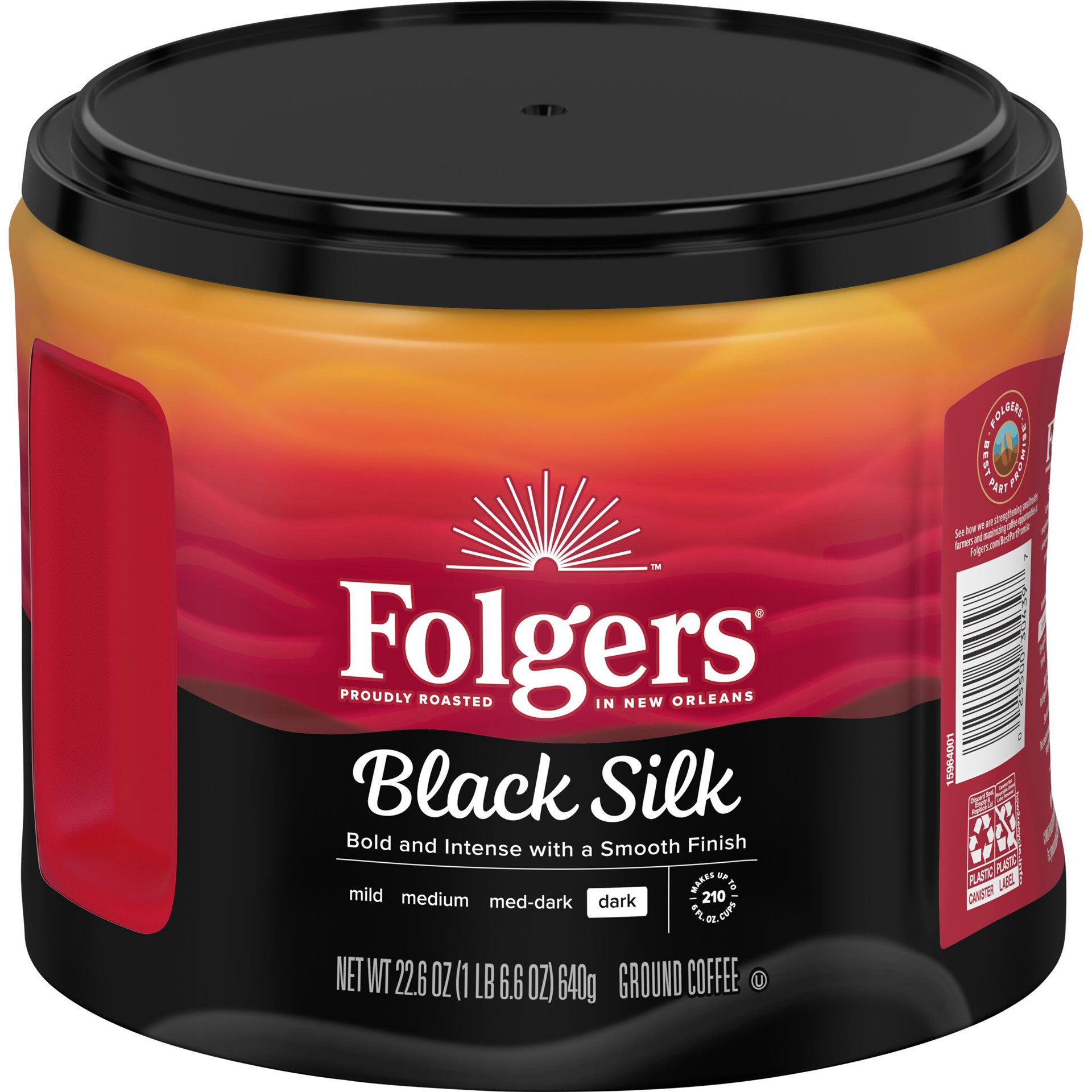 slide 2 of 6, Folgers Coffee, Black Silk, 22.6 oz