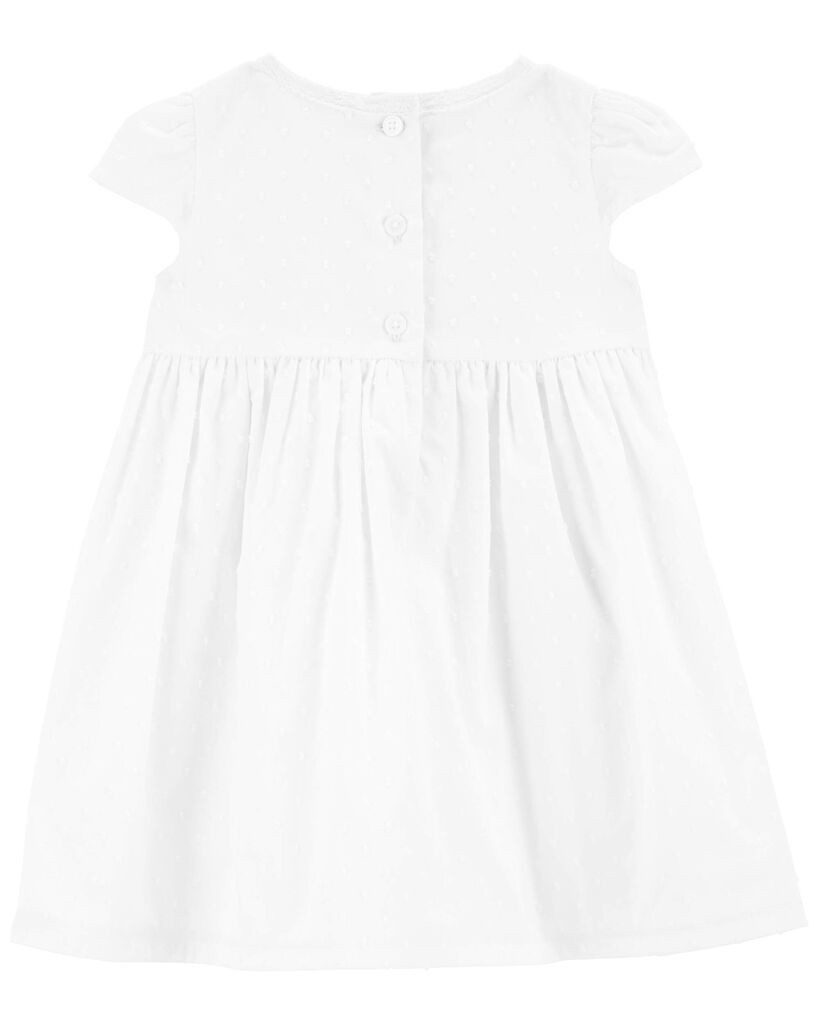 slide 4 of 4, Oshkosh Baby Textured Babydoll Dress White 24M, 1 ct