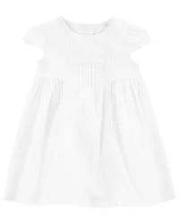 Oshkosh Baby Textured Babydoll Dress - White - 24M