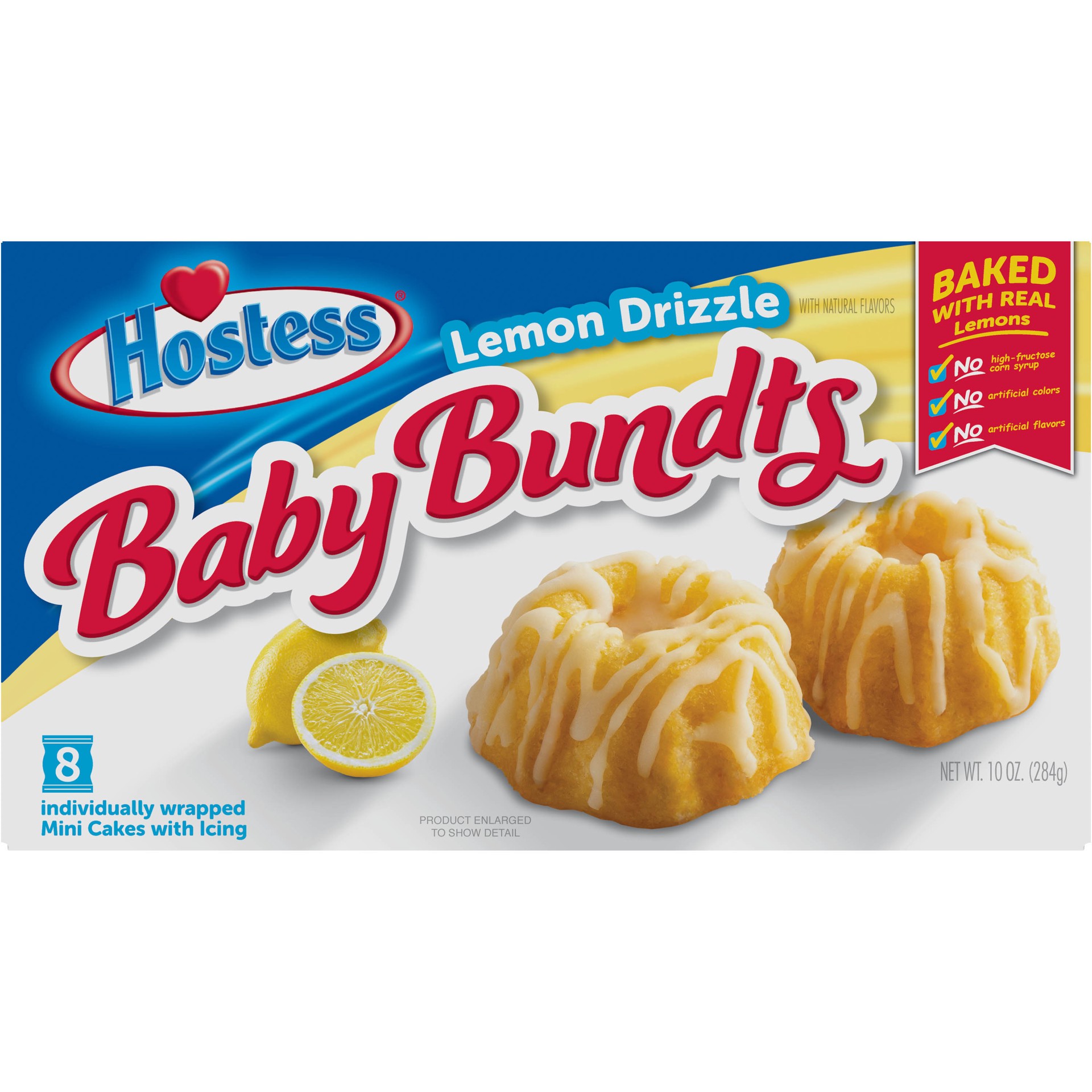 slide 1 of 9, Hostess Lemon Drizzle Baby Bundts, 10 oz