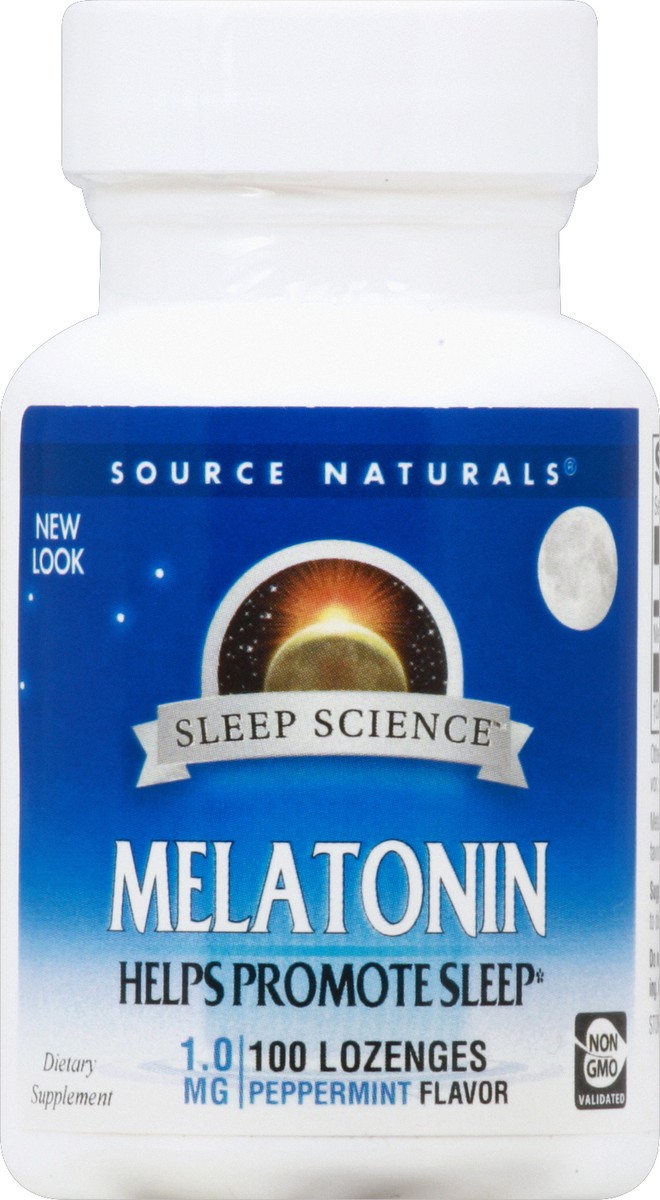 slide 1 of 1, Source Naturals Melatonin Peppermint Flavor Lozenges, 1 ct