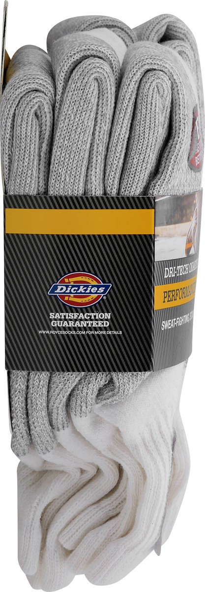 slide 8 of 8, Dickies Dri-Tech Comfort Moisture Control White Quarter Socks, Size 6-12, 6 pair