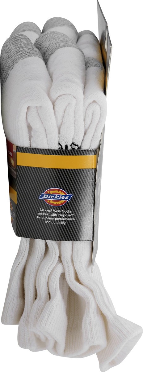 slide 5 of 8, Dickies Dri-Tech Comfort Moisture Control White Quarter Socks, Size 6-12, 6 pair